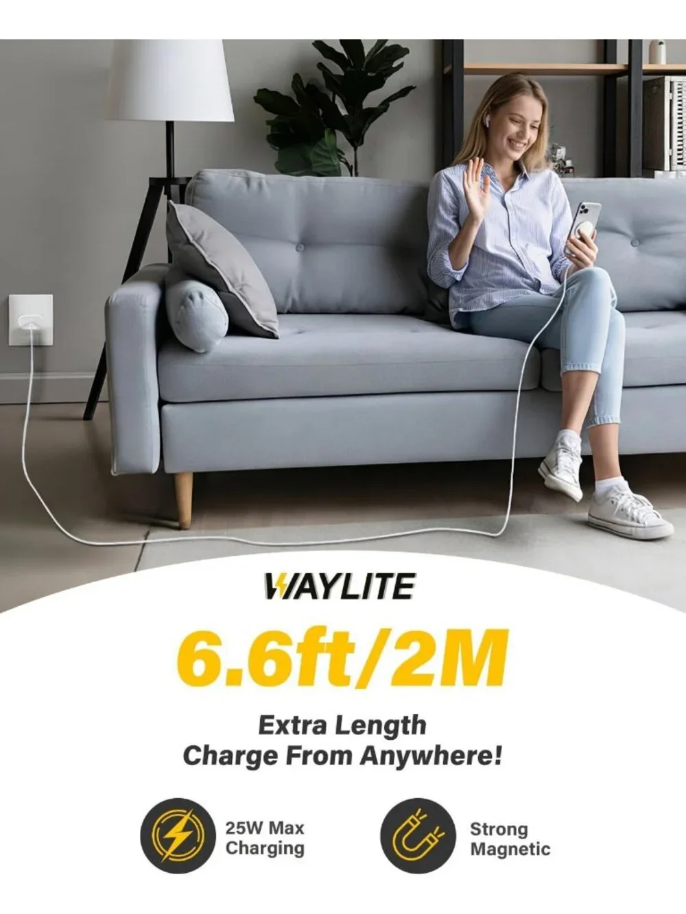 25W Magnetic Wireless Charger - Fast 6FT Charging Pad for iPhone, Galaxy & Pixel